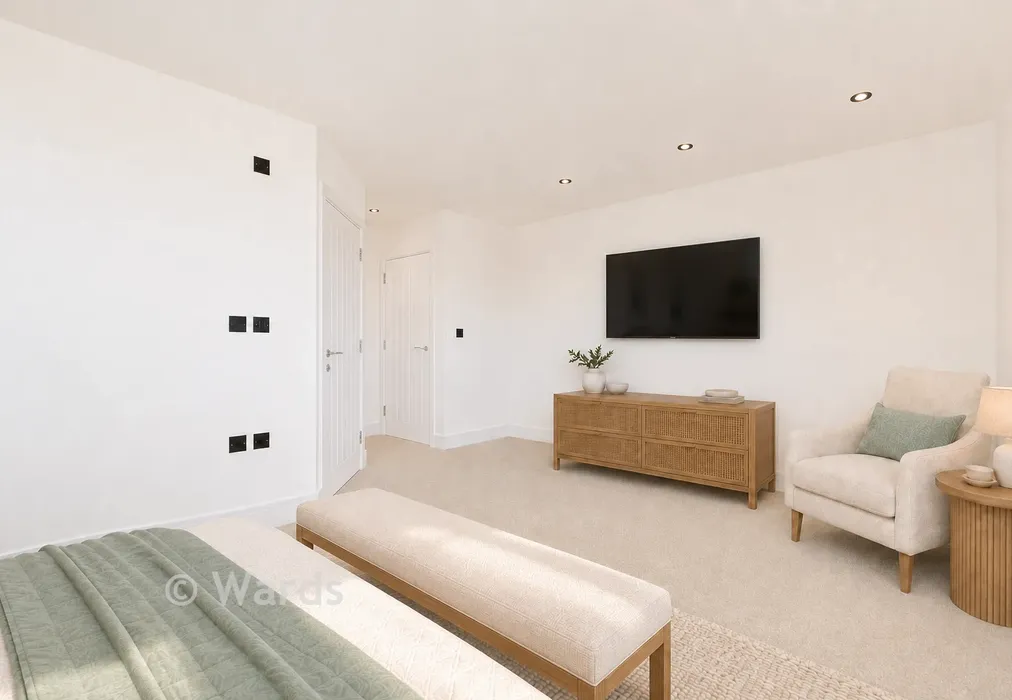 Staged Bedroom 1 - The Parade, Greatstone, Kent - Wards of Kent