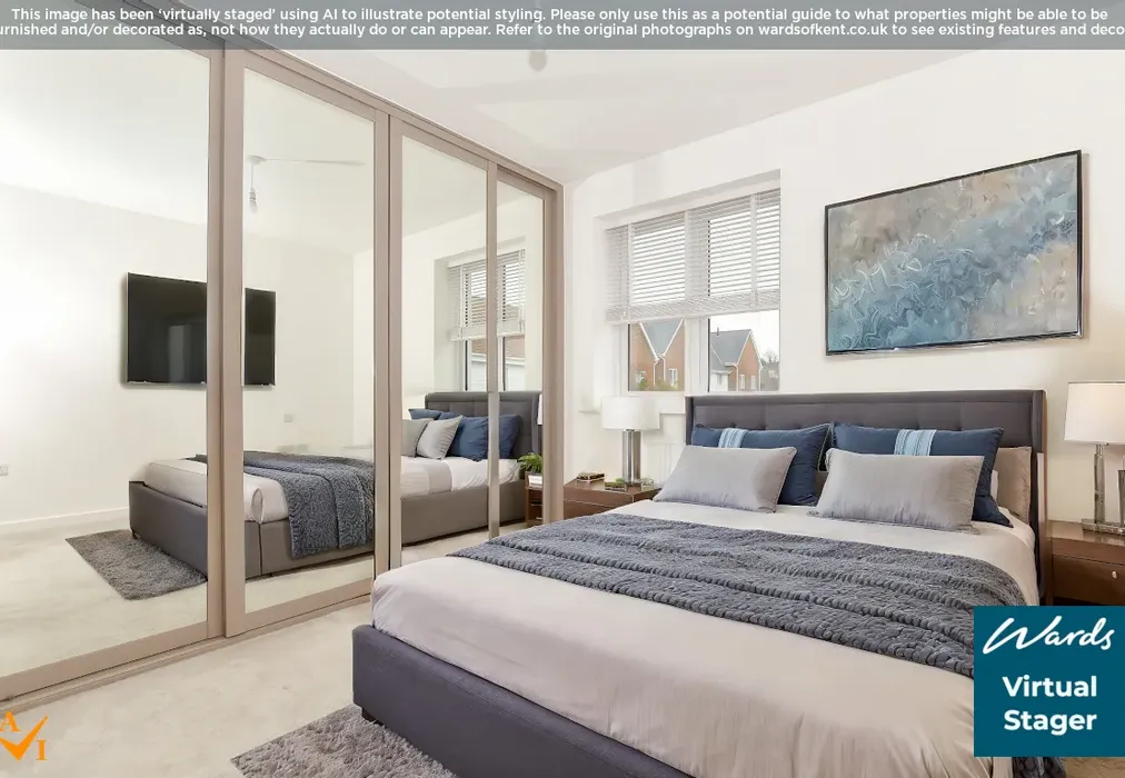 Bedroom 1 - Virtually Staged - Twelve Acres Road, Holborough Lakes, Snodland, Kent - Wards of Kent