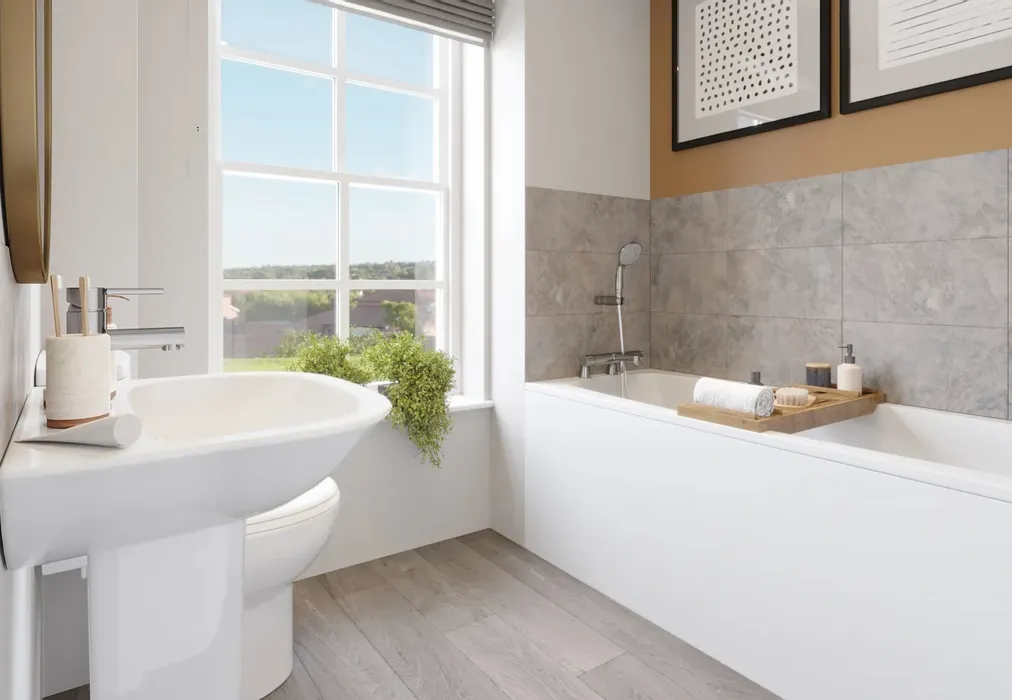 Bathroom CGI - Richmond Park, Whitfield, Dover, Kent - Wards of Kent