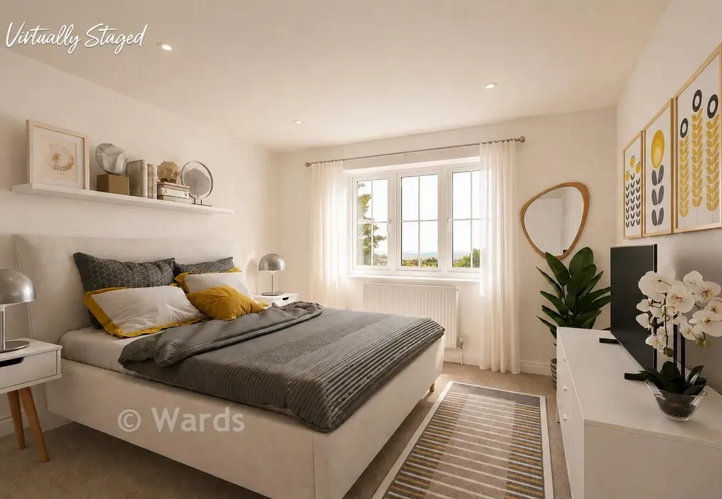 Staged Bedroom 1 - Willow Close, Chequers Road, Minster On Sea, Sheerness, Kent - Wards of Kent