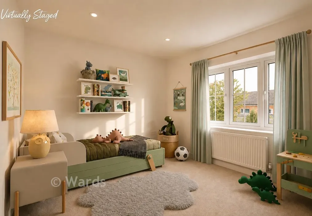 Staged Bedroom 3 - Willow Close, Chequers Road, Minster On Sea, Sheerness, Kent - Wards of Kent
