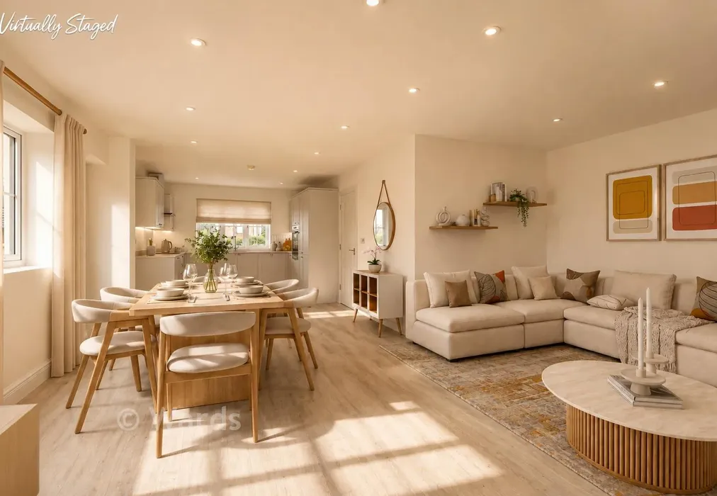 Staged Lounge Kitchen Diner - Willow Close, Chequers Road, Minster On Sea, Sheerness, Kent - Wards of Kent
