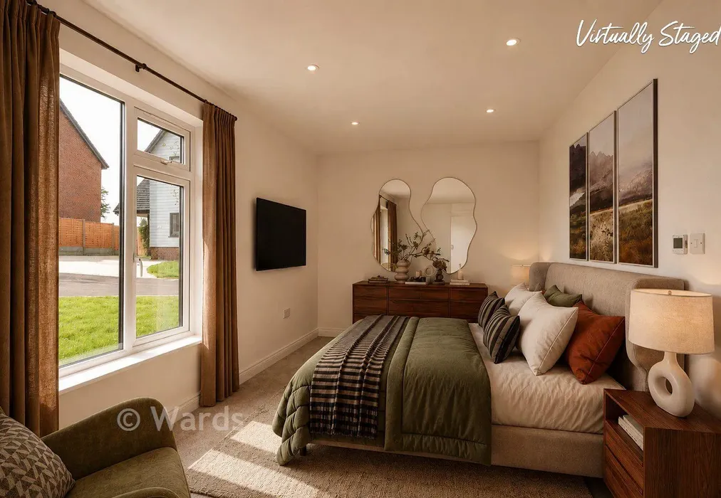 Staged Bedroom 2 - Willow Close, Chequers Road, Minster On Sea, Sheerness, Kent - Wards of Kent