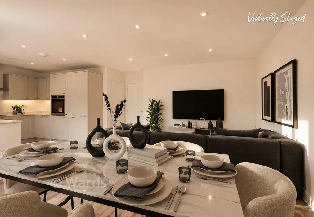 Staged Lounge Kitchen Diner - Willow Close, Chequers Road, Minster On Sea, Sheerness, Kent - Wards of Kent