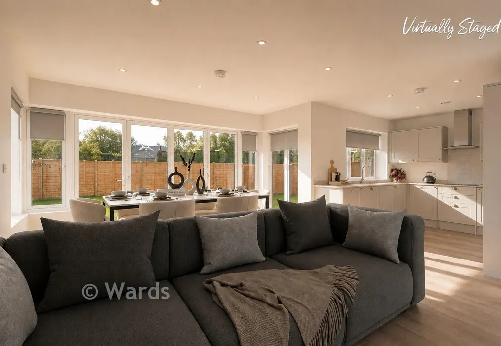Staged Lounge Kitchen Diner - Willow Close, Chequers Road, Minster On Sea, Sheerness, Kent - Wards of Kent