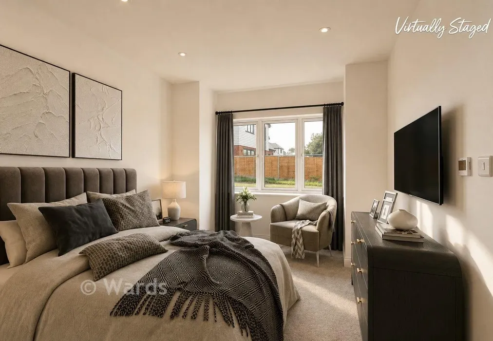 Staged Bedroom 1 - Willow Close, Chequers Road, Minster On Sea, Sheerness, Kent - Wards of Kent