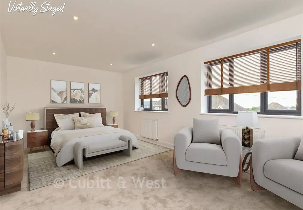 Bedroom 1 Staged - The Ridgway, Woodingdean, Brighton, East Sussex - Wards of Kent