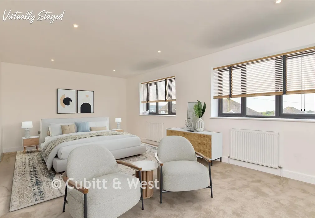 Bedroom 1 Staged - The Ridgway, Woodingdean, Brighton, East Sussex - Wards of Kent