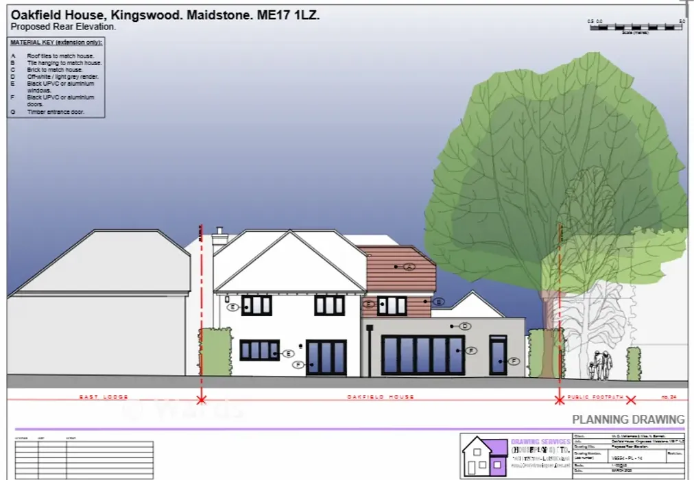 Proposed Rear Elevation - Lenham Road, Kingswood, Maidstone, Kent - Wards of Kent
