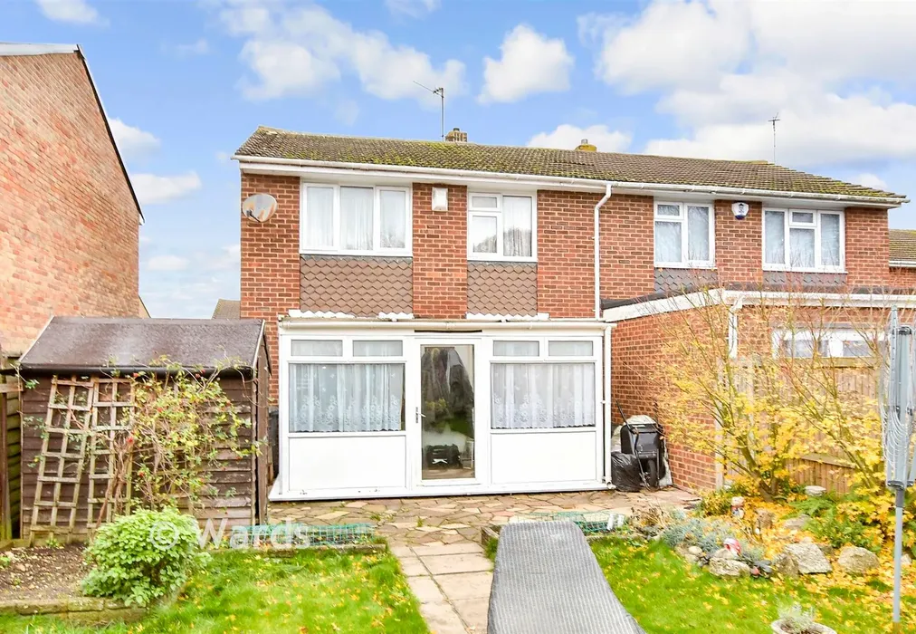 Rear Elevation - Harptree Drive, Walderslade, Chatham, Kent - Wards of Kent