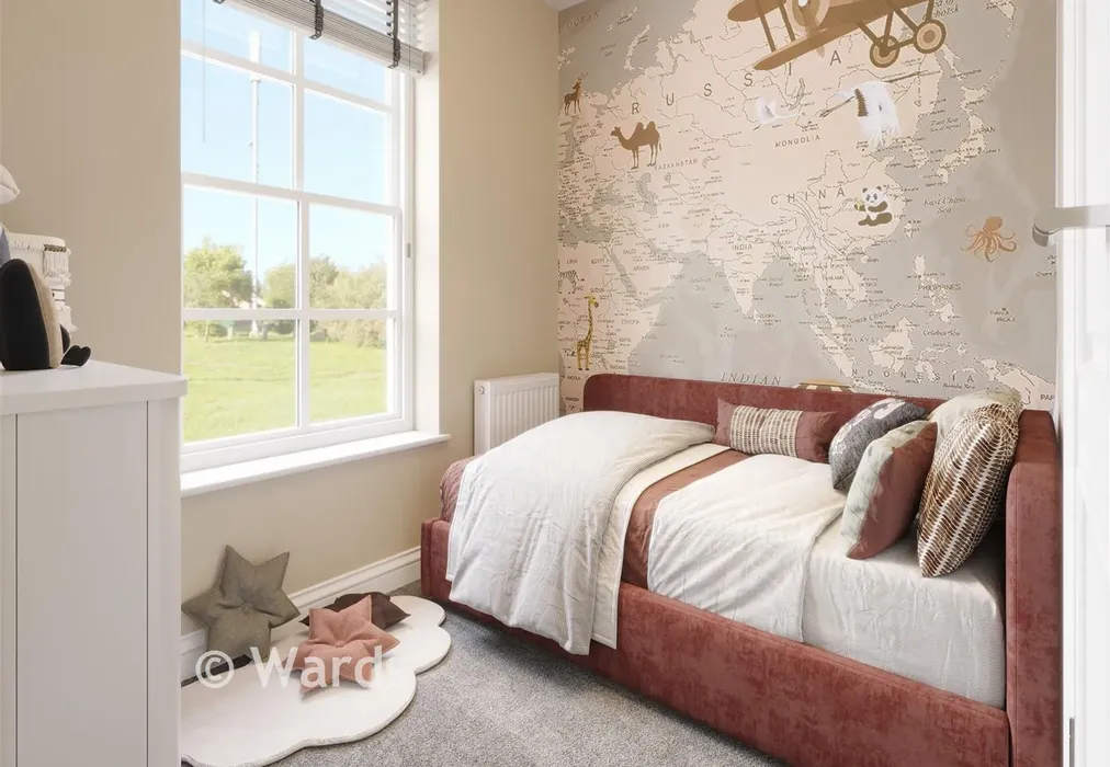 Bedroom 3 CGI - Richmond Park, Whitfield, Dover, Kent - Wards of Kent