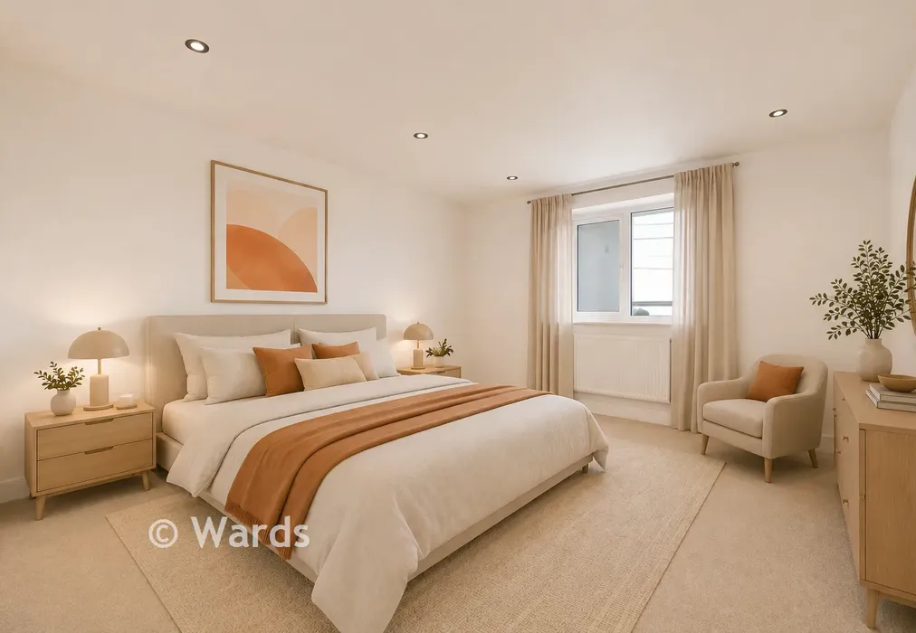Staged Bedroom 1 - The Parade, Greatstone, Kent - Wards of Kent