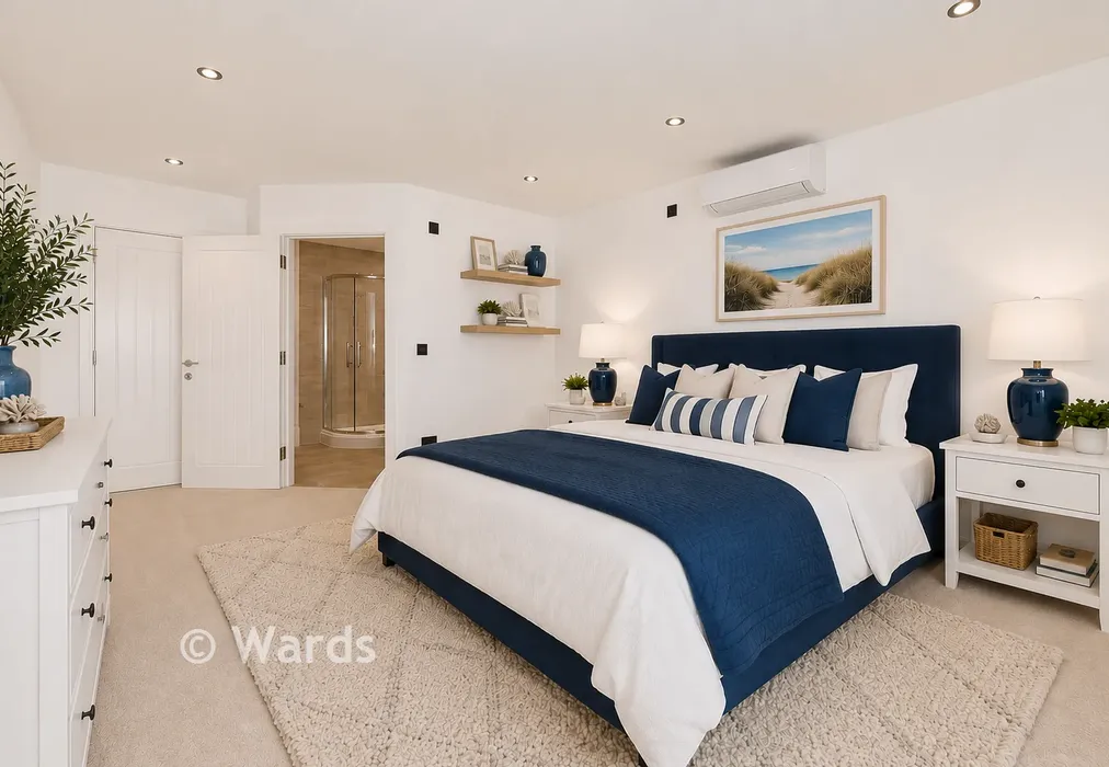 Staged Bedroom 1 - The Parade, Greatstone, Kent - Wards of Kent