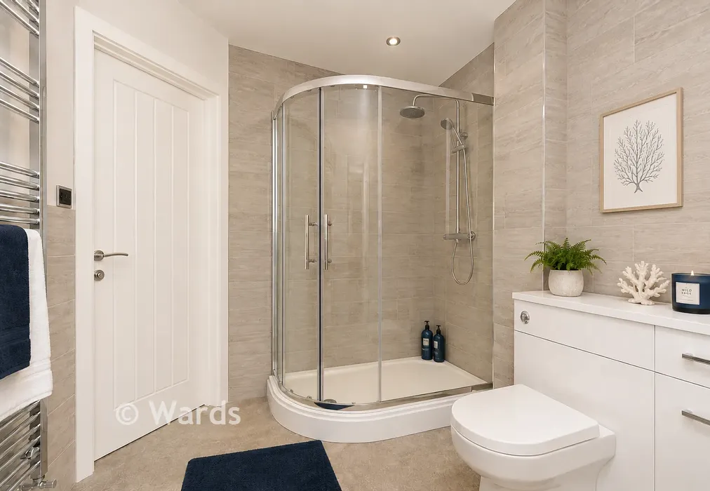 Staged Jack & Jill Bathroom - The Parade, Greatstone, Kent - Wards of Kent