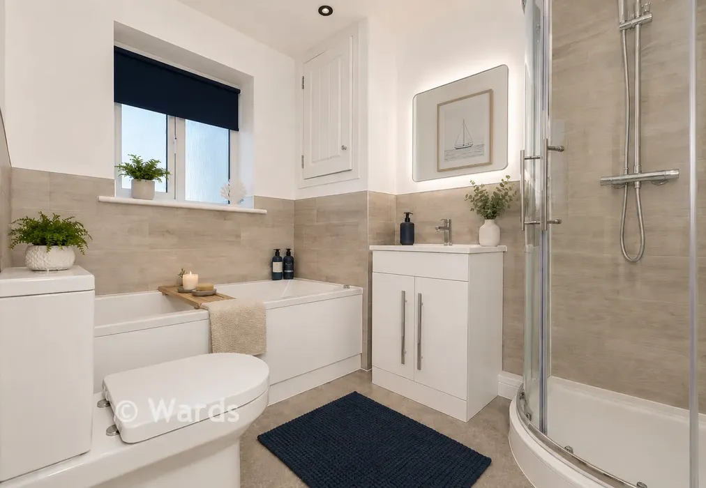 Staged Bathroom - The Parade, Greatstone, Kent - Wards of Kent