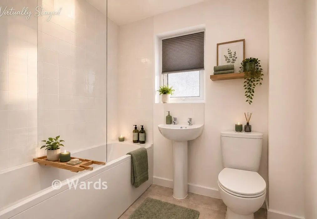 Staged Bathroom - Victoria Road West, Littlestone, New Romney, Kent - Wards of Kent