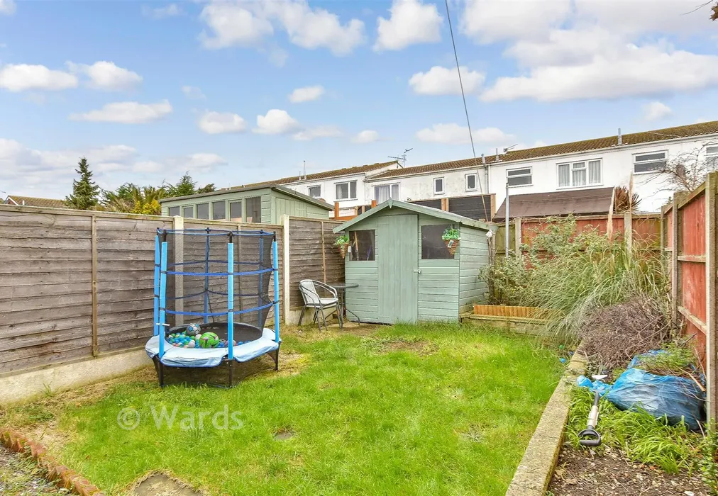 Rear Garden - Cliff View Gardens, Warden, Sheerness, Kent - Wards of Kent