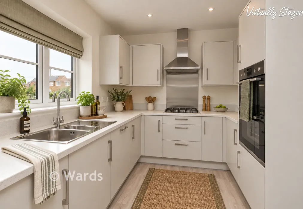 Staged Kitchen - Blake Gardens, Scocles Road, Minster-On-Sea, Kent - Wards of Kent