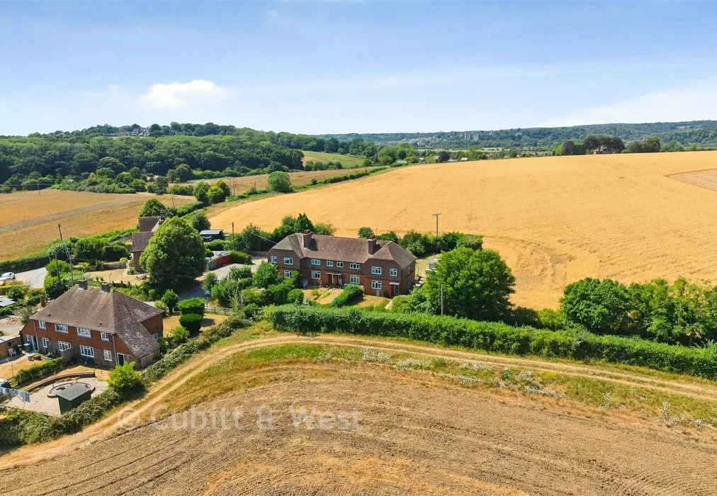 Drone Photo - Council Cottages, Warningcamp, West Sussex - Wards of Kent