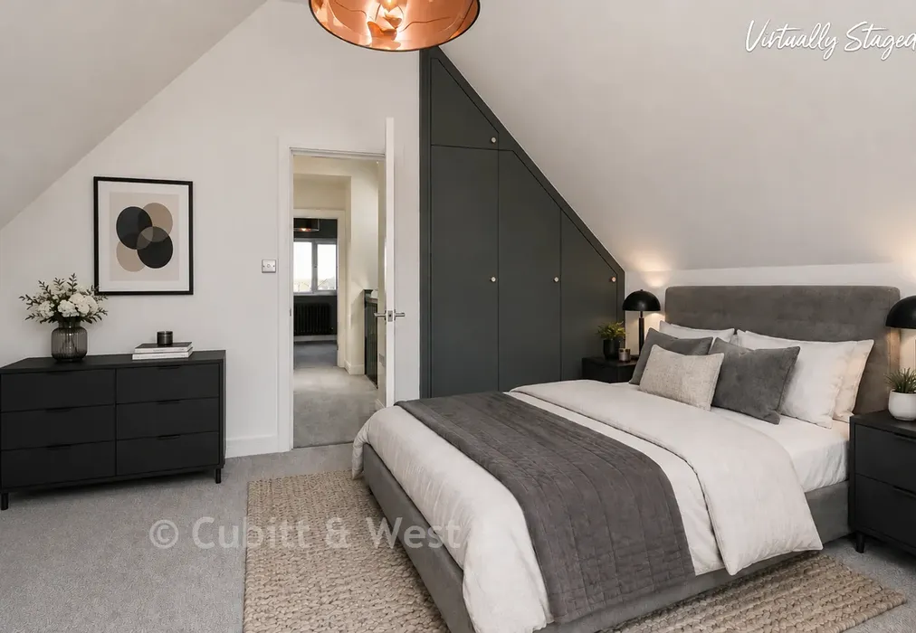 Staged Bedroom 1 - Slindon Avenue, Peacehaven, East Sussex - Wards of Kent