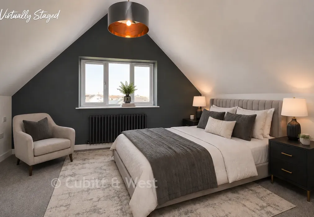 Staged Bedroom 2 - Slindon Avenue, Peacehaven, East Sussex - Wards of Kent