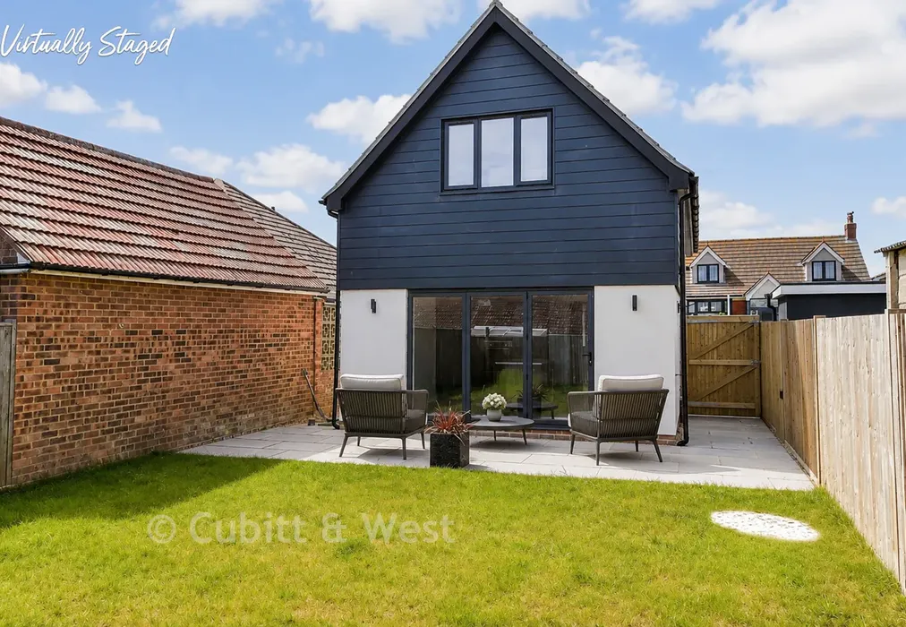 Staged Rear Elevation - Slindon Avenue, Peacehaven, East Sussex - Wards of Kent