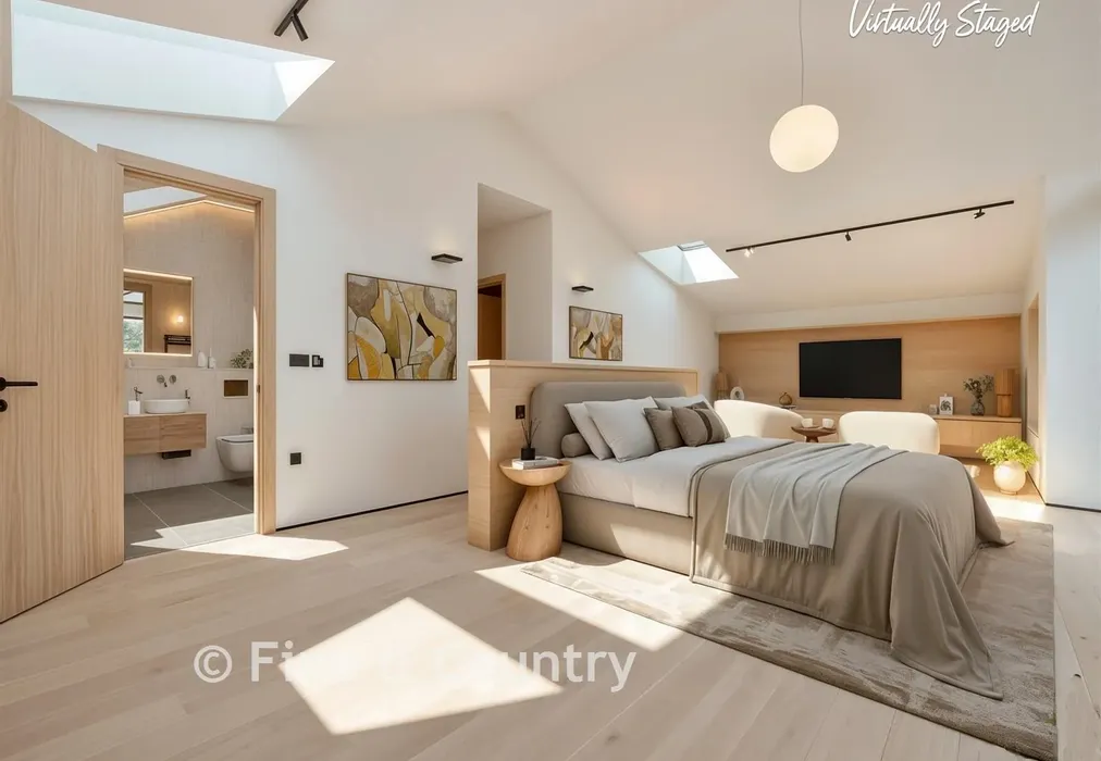 Staged Bedroom 1 - Hartdene Barns, Hartfield Road, Cowden, Kent - Wards of Kent