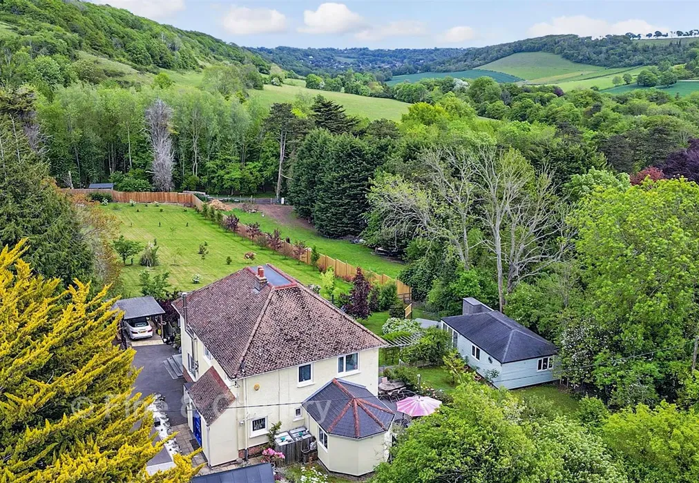Aerial View - Wolverton Hill, Alkham, Dover, Kent - Wards of Kent