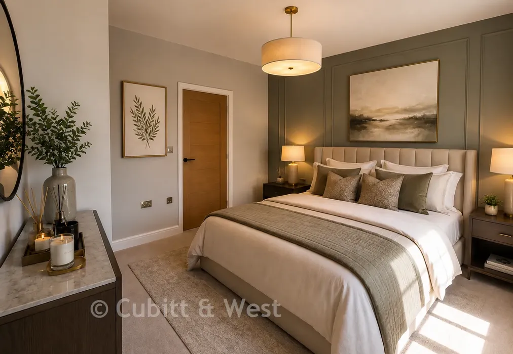 Staged Bedroom 1 - Blakers Yard, Dial Post, West Sussex - Wards of Kent