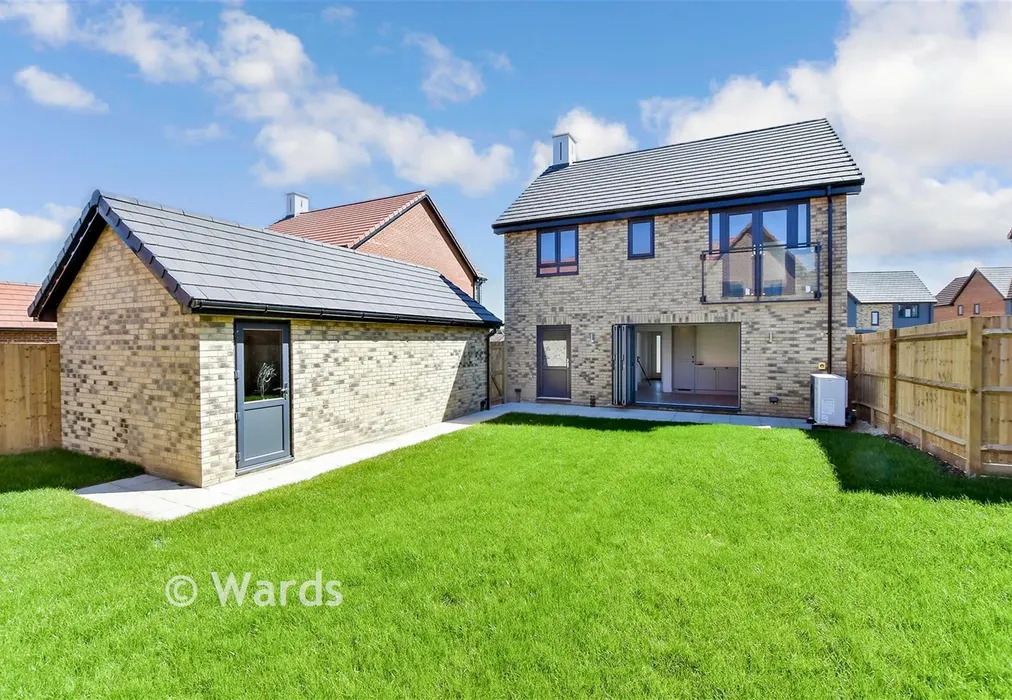 Garden & Rear Elevation - Bulldog Close, Faversham Lakes, Faversham, Kent - Wards of Kent