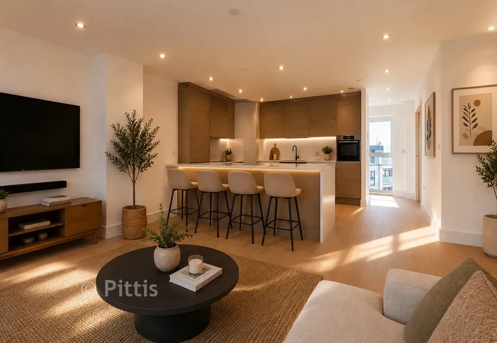Lounge Kitchen Diner Staged - Breakwaters, Breakwater Way, Sandown, Isle of Wight - Wards of Kent