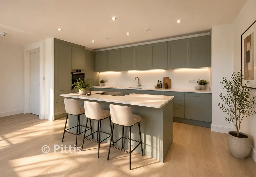 Kitchen CGI - Breakwaters, Breakwater Way, Sandown, Isle of Wight - Wards of Kent