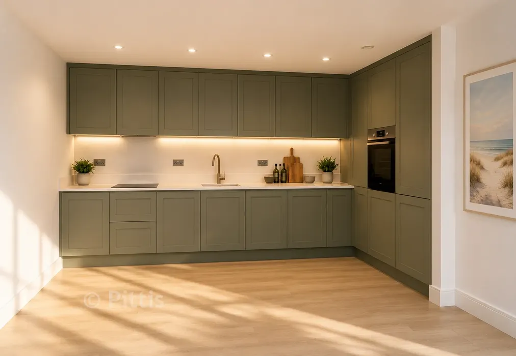 Kitchen CGI - Breakwaters, Breakwater Way, Sandown, Isle of Wight - Wards of Kent