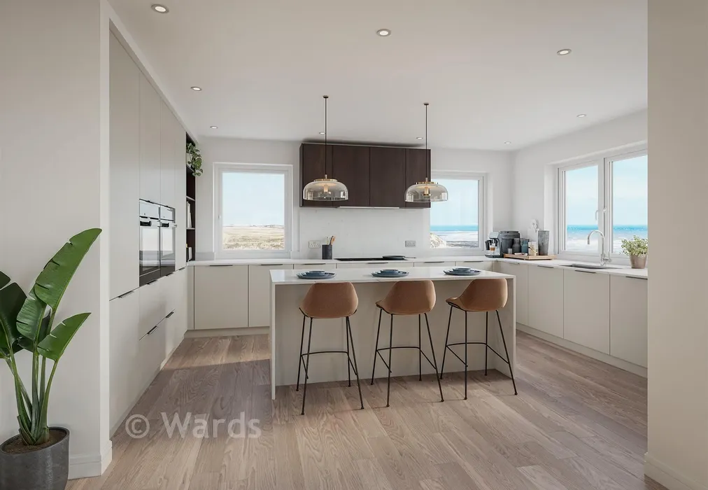 Kitchen CGI - Marine Drive, Broadstairs, Kent - Wards of Kent