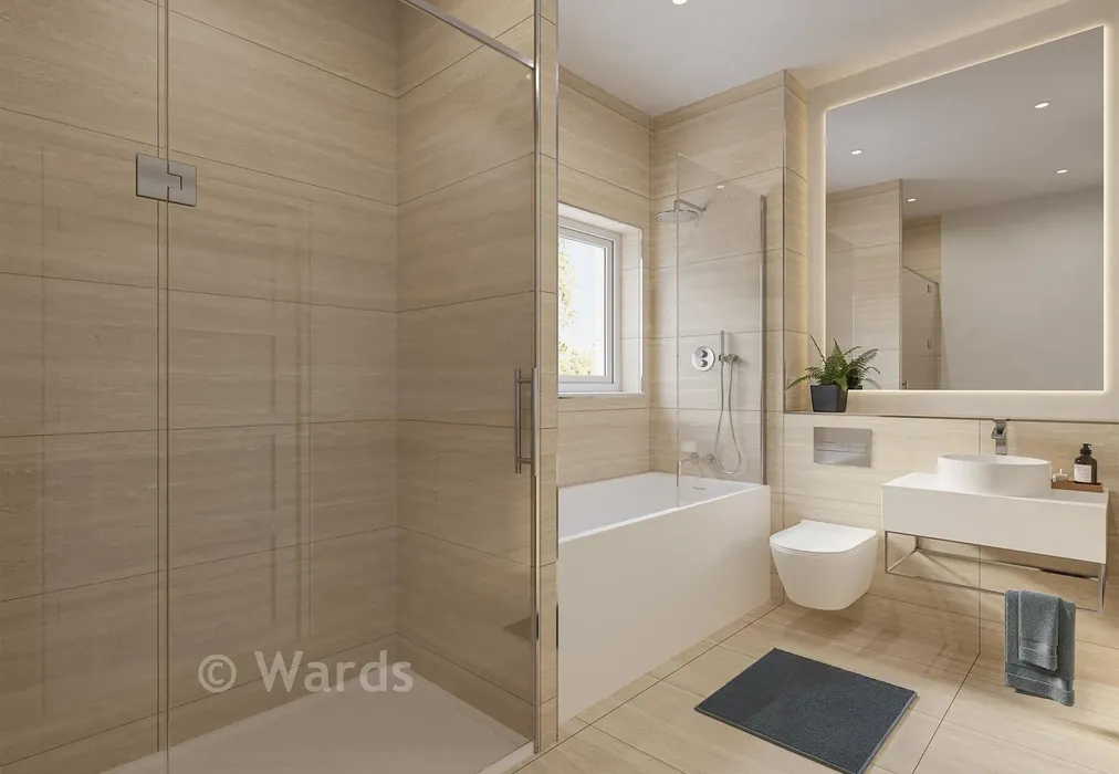 Bathroom CGI - Marine Drive, Broadstairs, Kent - Wards of Kent