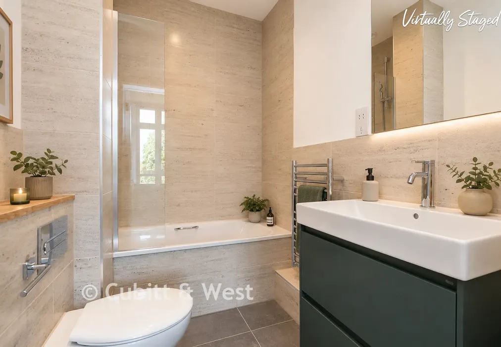 Staged Bathroom - Grove House, The Green, Carshalton, Surrey - Wards of Kent