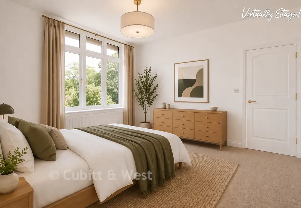 Staged Bedroom 1 - Grove House, The Green, Carshalton, Surrey - Wards of Kent