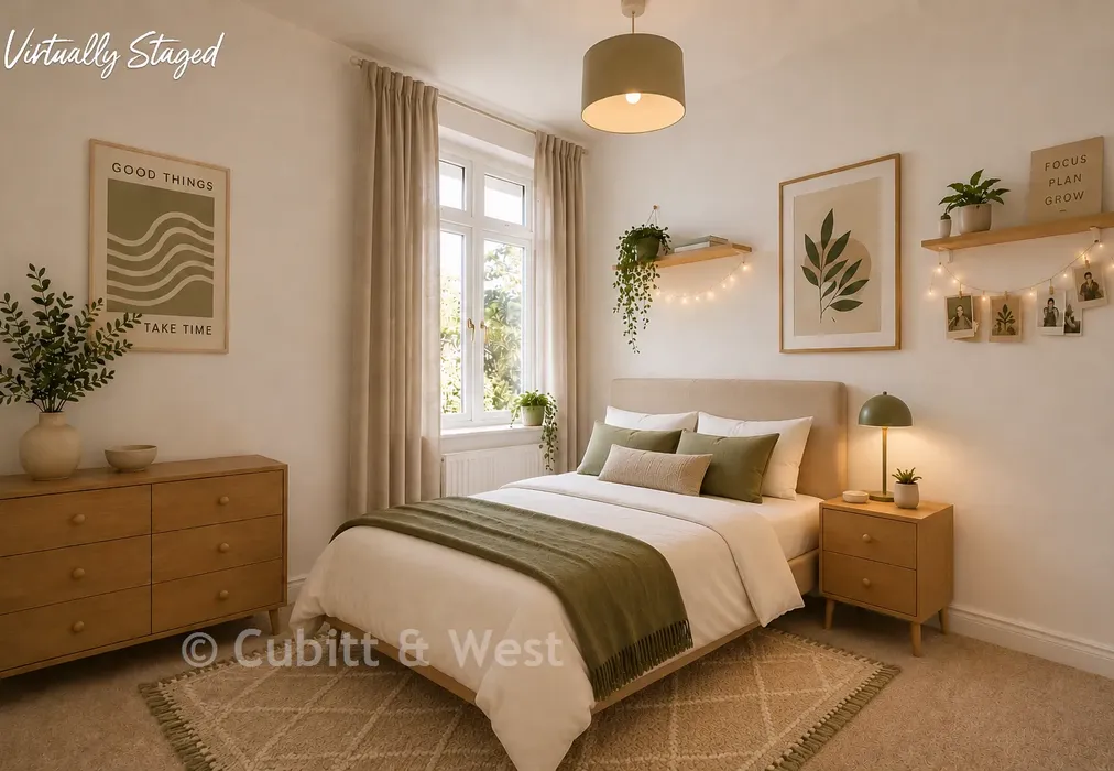 Staged Bedroom 2 - Grove House, The Green, Carshalton, Surrey - Wards of Kent