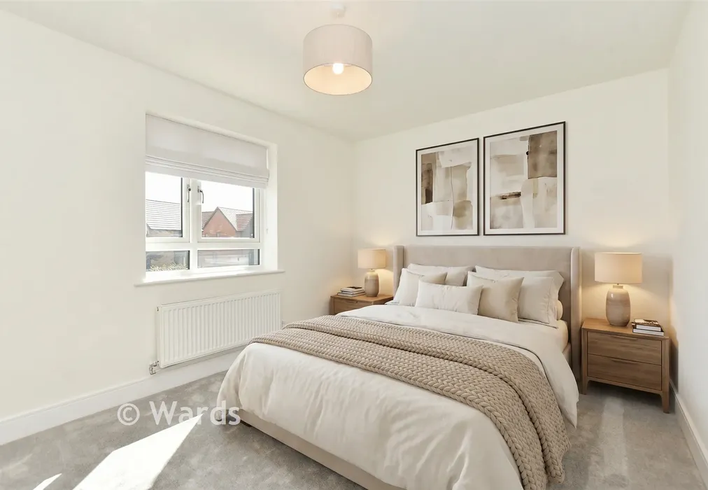 Staged Bedroom 2 - Bulldog Close, Faversham Lakes, Faversham, Kent - Wards of Kent