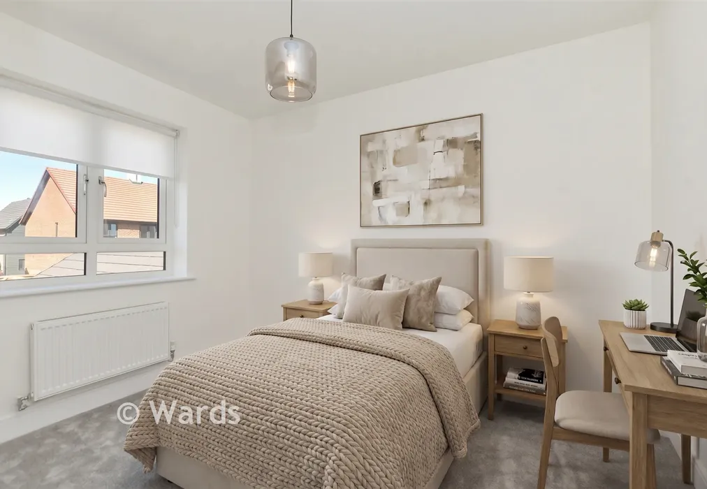 Staged Bedroom 4 - Bulldog Close, Faversham Lakes, Faversham, Kent - Wards of Kent
