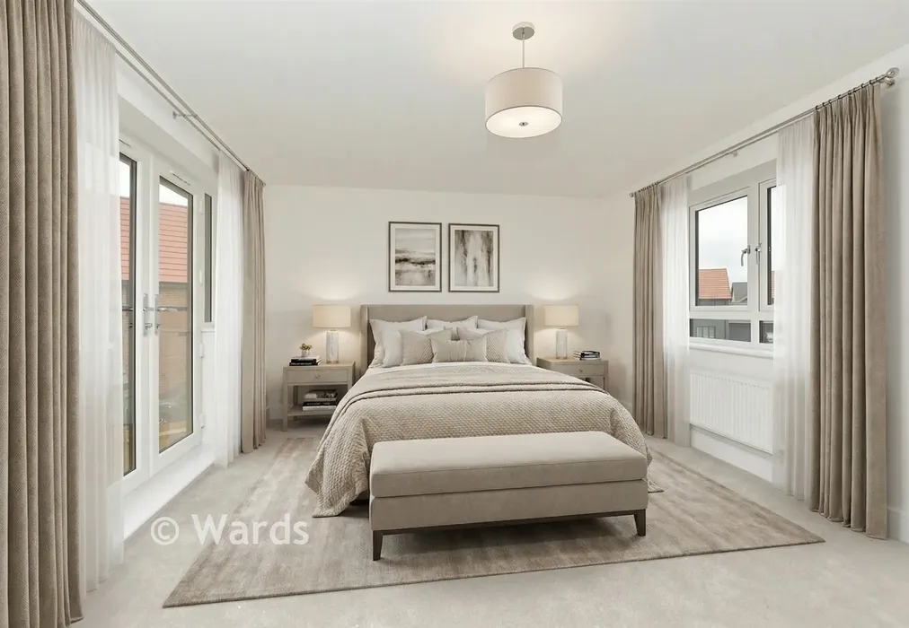 Staged Bedroom 1 - Evers Road, Faversham Lakes, Faversham, Kent - Wards of Kent