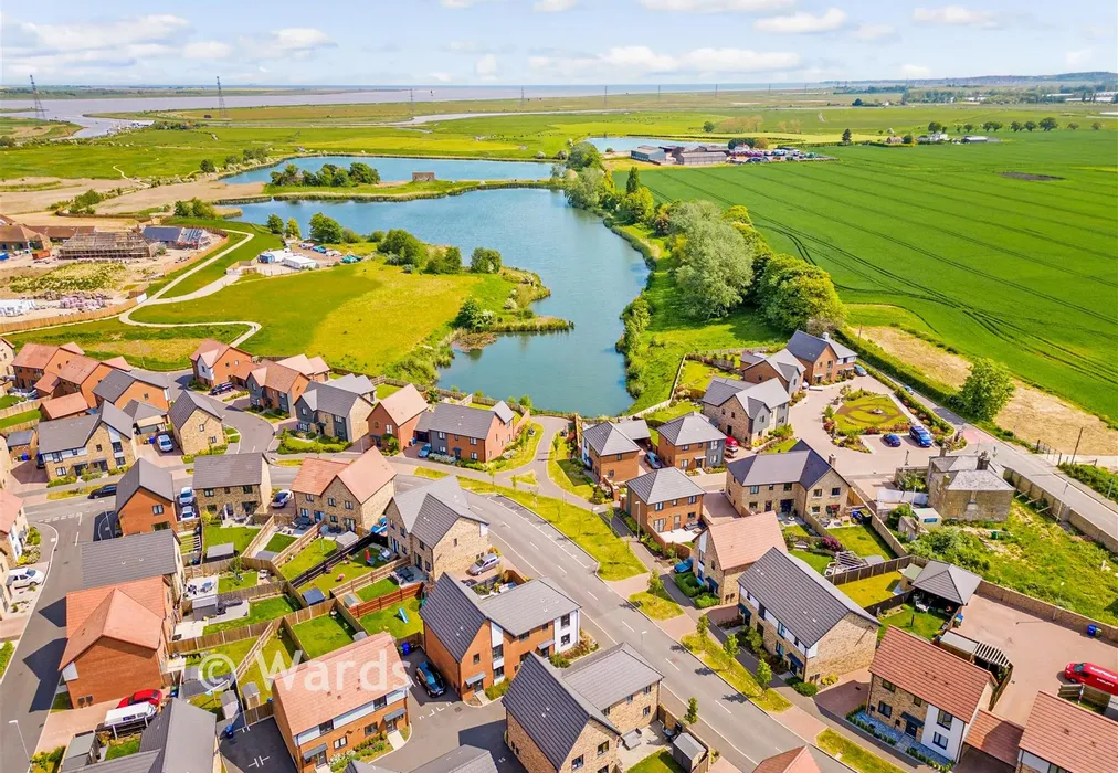 Drone Development Birds Eye View - Evers Road, Faversham Lakes, Faversham, Kent - Wards of Kent