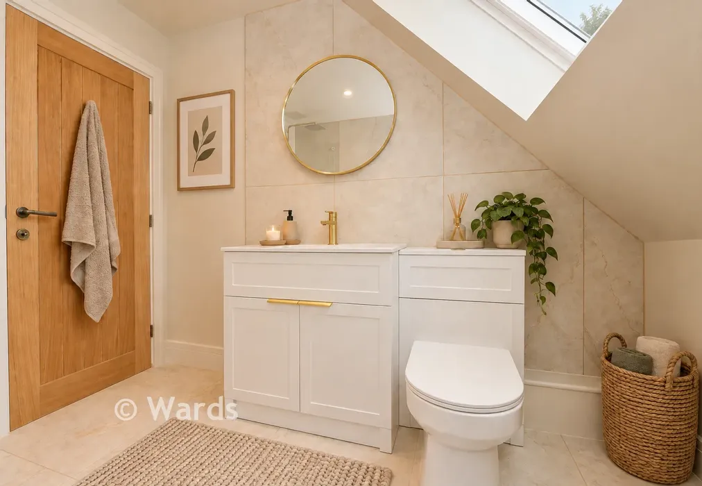 Bathroom - Staged Image - Green Meadows, Eythorne, Kent - Wards of Kent