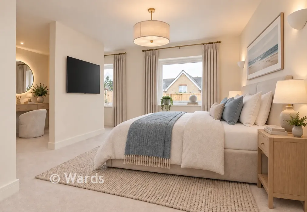 Bedroom 1 - Staged Image - Green Meadows, Eythorne, Kent - Wards of Kent