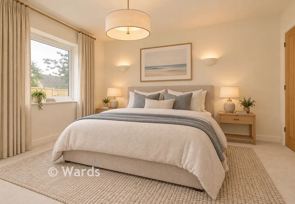 Bedroom  1- Staged Image - Green Meadows, Eythorne, Kent - Wards of Kent