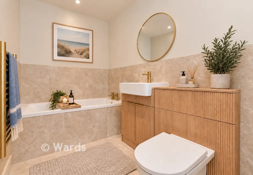 Bathroom - Staged Image - Green Meadows, Eythorne, Kent - Wards of Kent