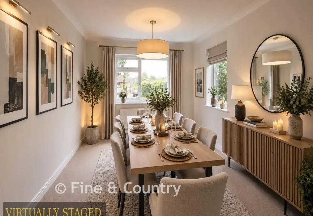 Dining Virtually Staged - Birling Road, Tunbridge Wells, Kent - Wards of Kent
